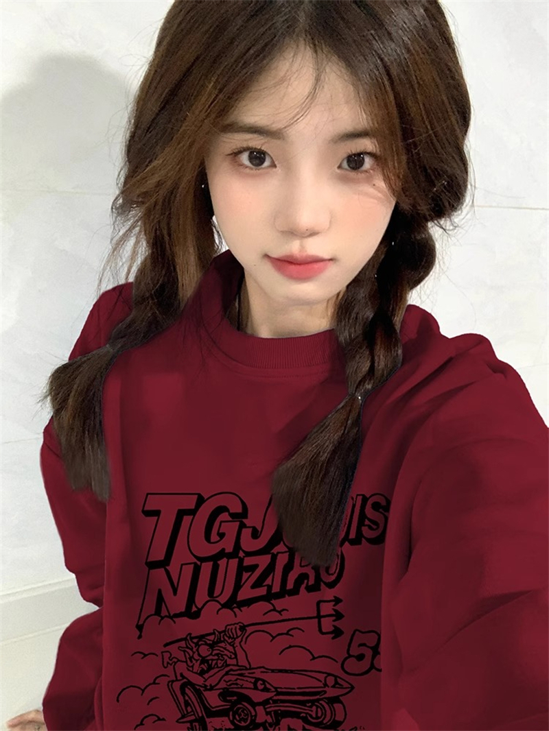 Anti-cotton Chinese cotton composite milk silk 300g/silver fox velvet 400g round neck sweatshirt for women