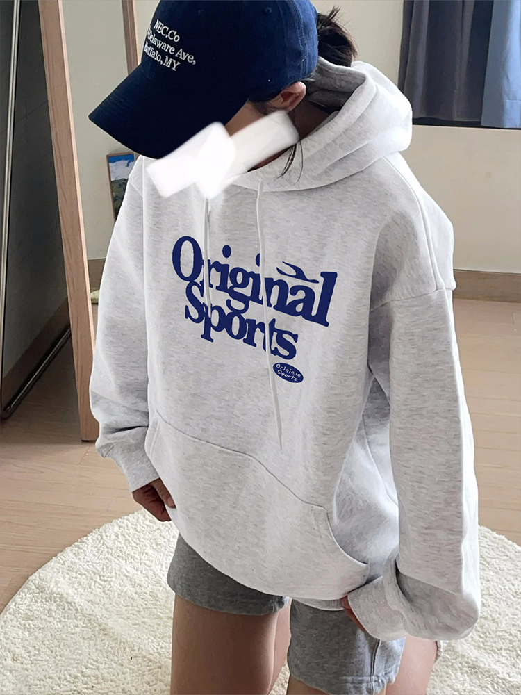 Official photo fleece 250g / David's hooded autumn and winter sweatshirt for women plus fleece