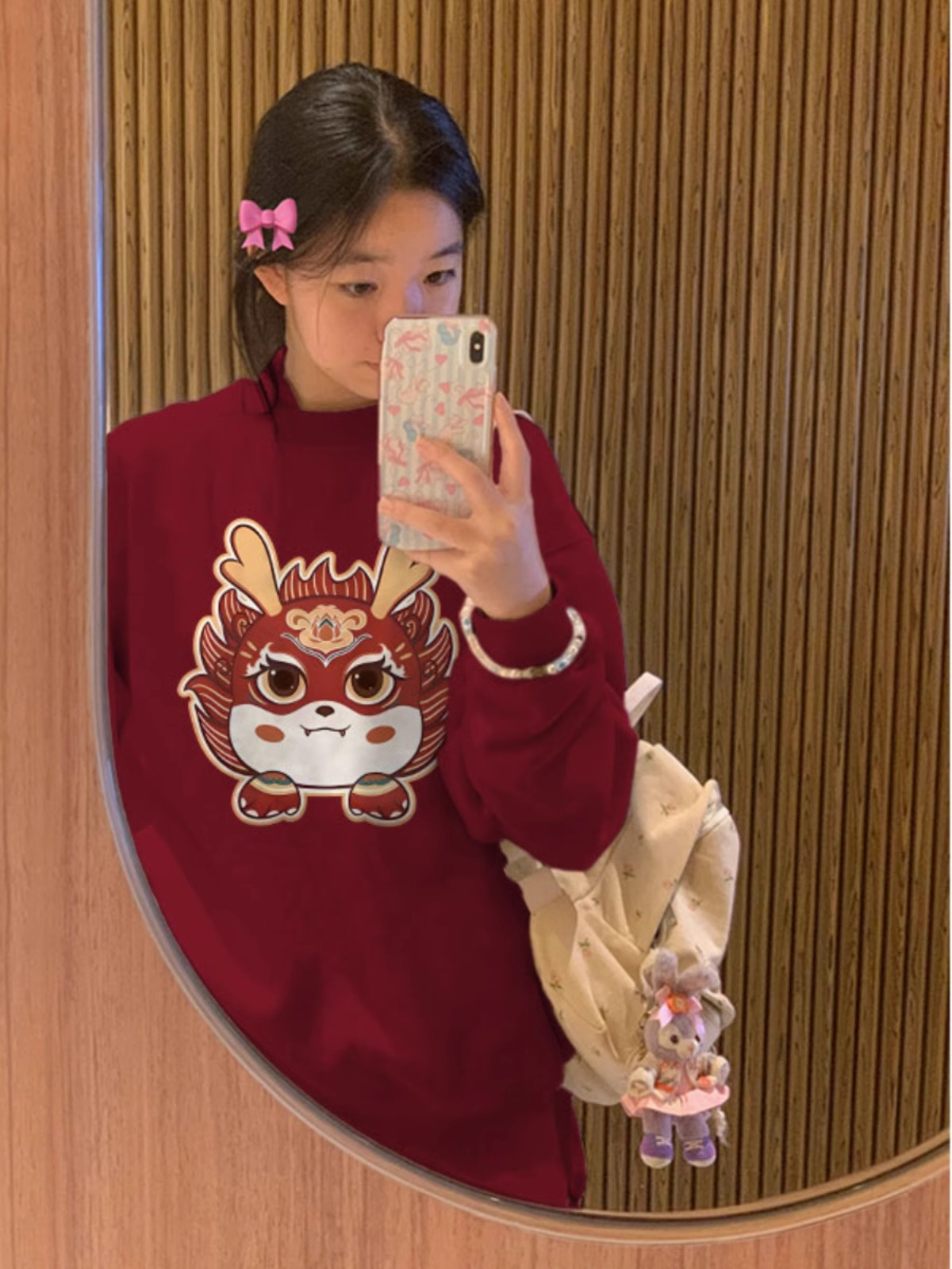 Anti-cotton Chinese cotton composite milk silk 300g/silver fox velvet 400g round neck sweatshirt for women