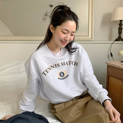  new casual Dongdaemun fleece 250g / large sweatshirt round neck autumn and winter sweatshirt for women plus fleece