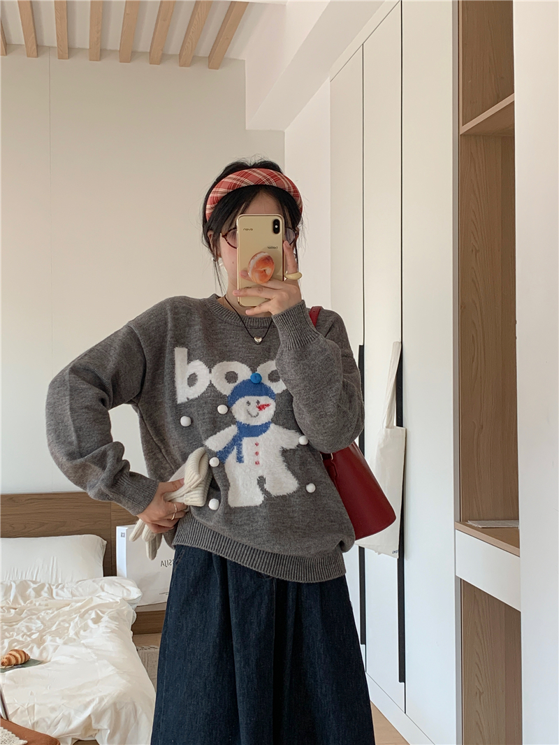 Real shot of atmospheric Christmas sweater for women, Christmas long-sleeved sweater for women