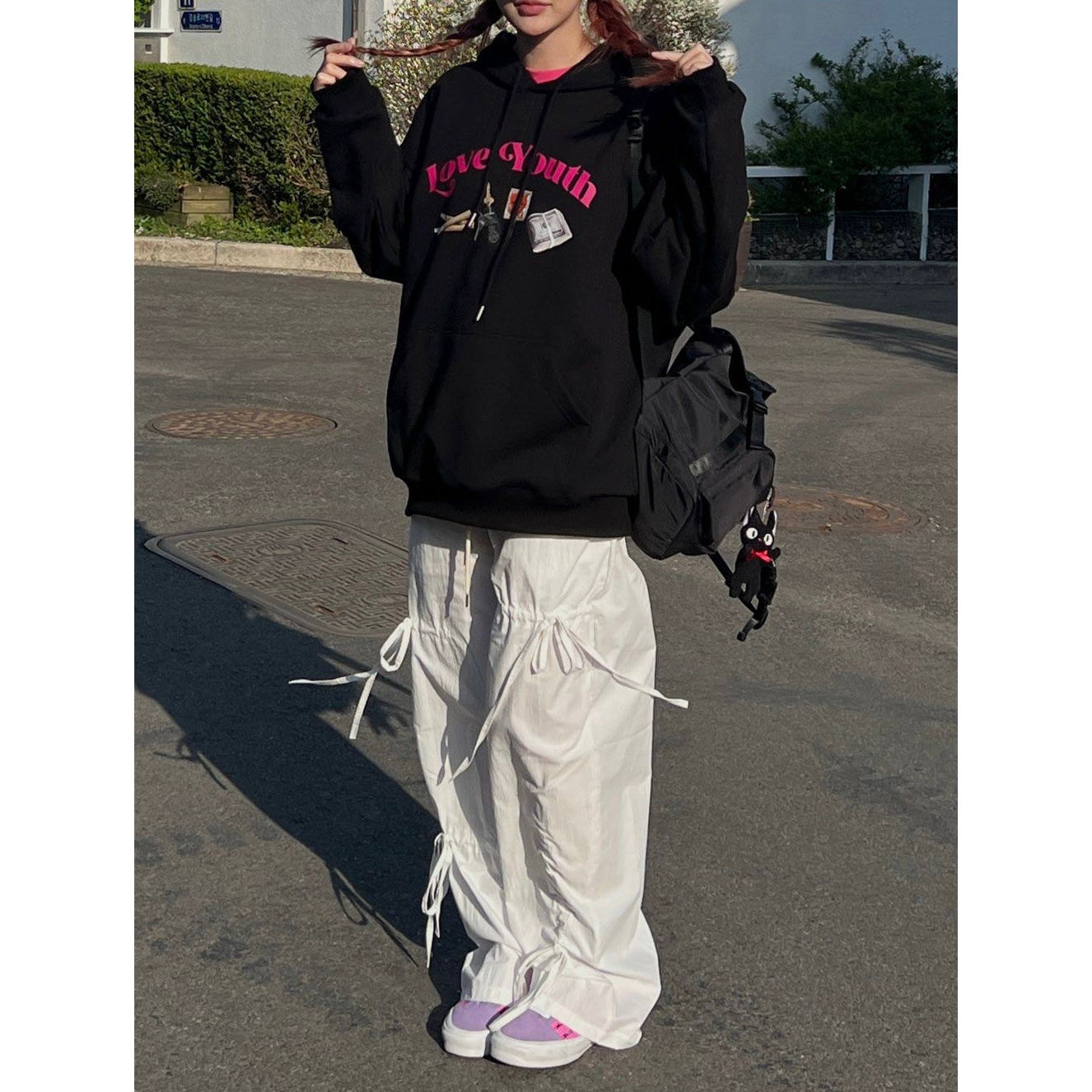 2023 new casual Dongdaemun fleece 250g / large sweatshirt hooded autumn and winter sweatshirt for women plus fleece