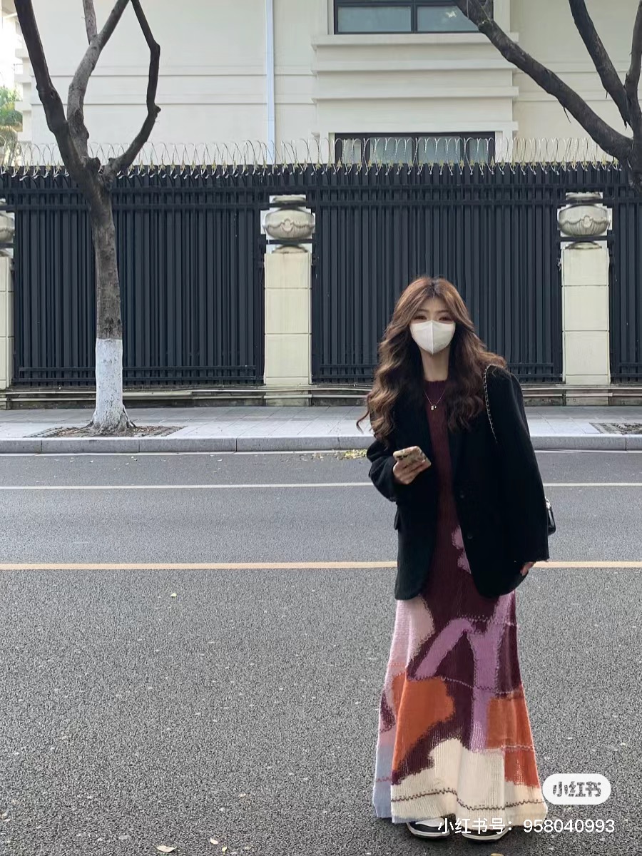 2ND STUDIOS 法式復古針織連衣裙名媛氣質御姐風2023年秋冬新款女