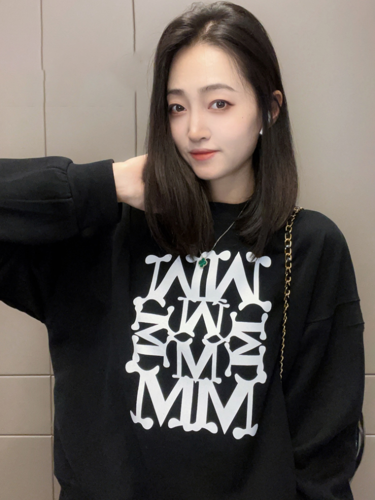 美式圓領套頭衛衣女2023秋冬款新款時尚洋氣寬鬆上衣