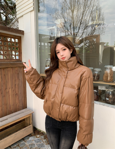 实拍冬季加厚夹棉皮衣双层机车显瘦棉服长袖棉衣夹克外套皮衣女装