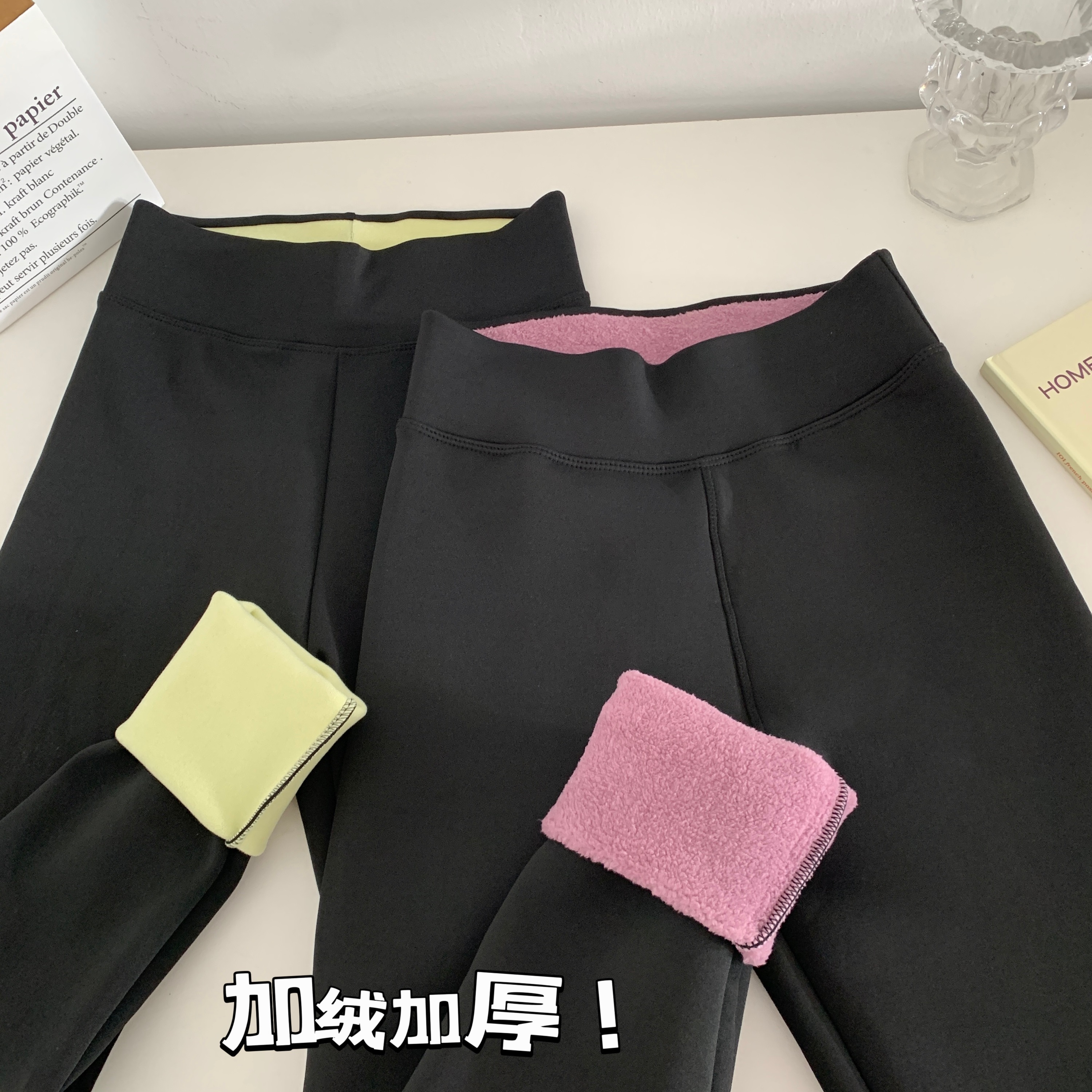 實拍 秋冬加絨加厚保暖鯊魚皮芭比褲收腹提臀打底褲瑜伽褲