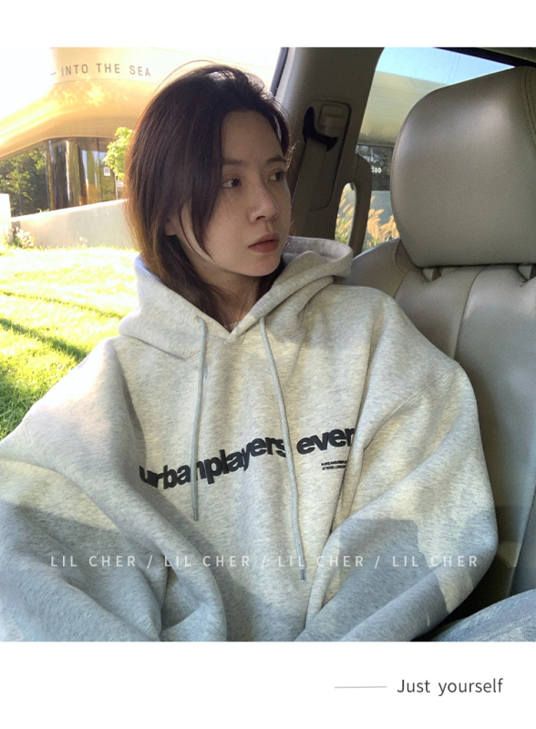 2 types of autumn fabrics 2 types of fleece winter fabrics Autumn and winter loose sweatshirts Chinese cotton type with back collar