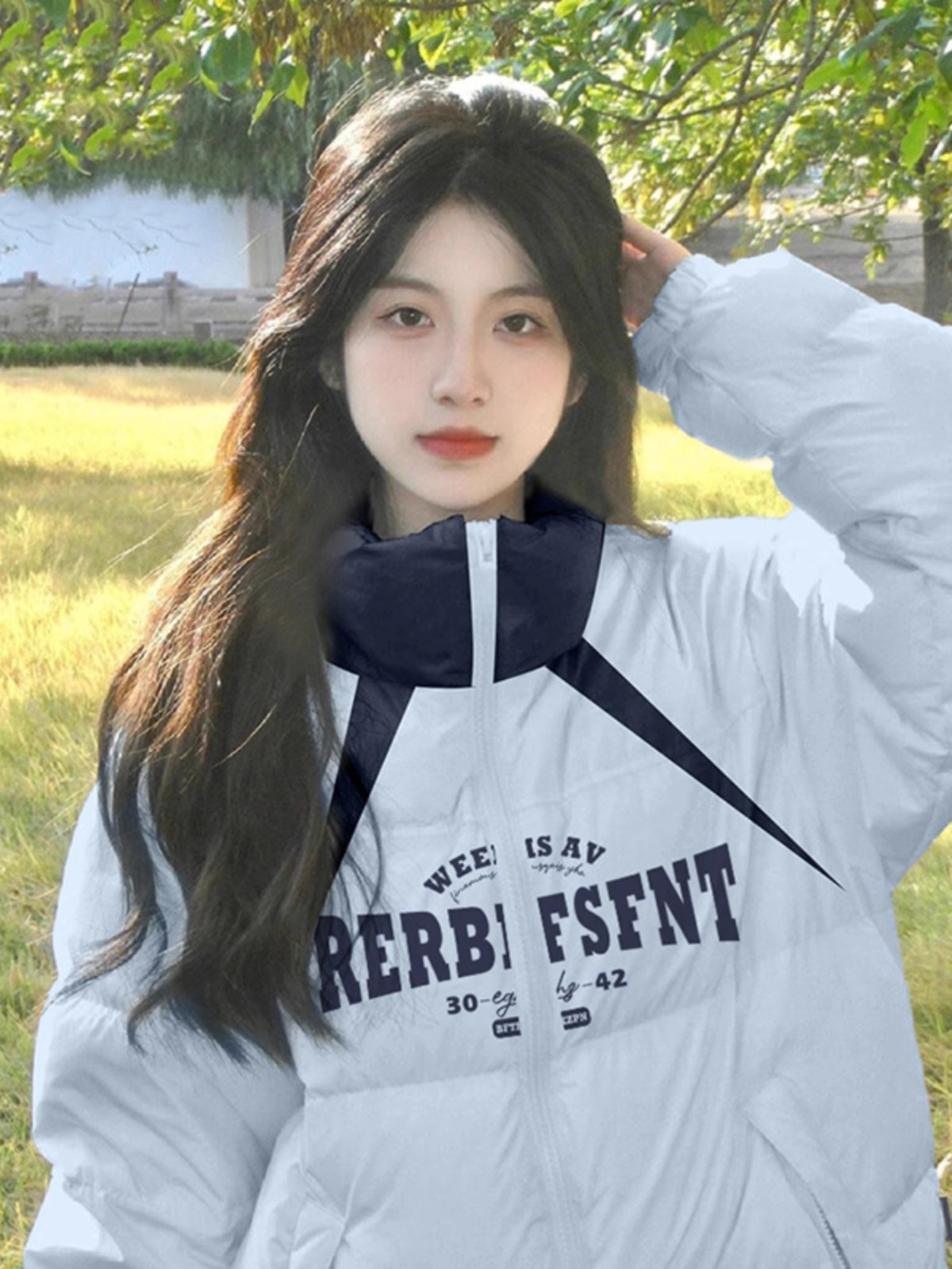 High-quality small Oxford fabric hand-stuffed cotton thickened winter new loose printed cotton coat cotton coat bread coat for women