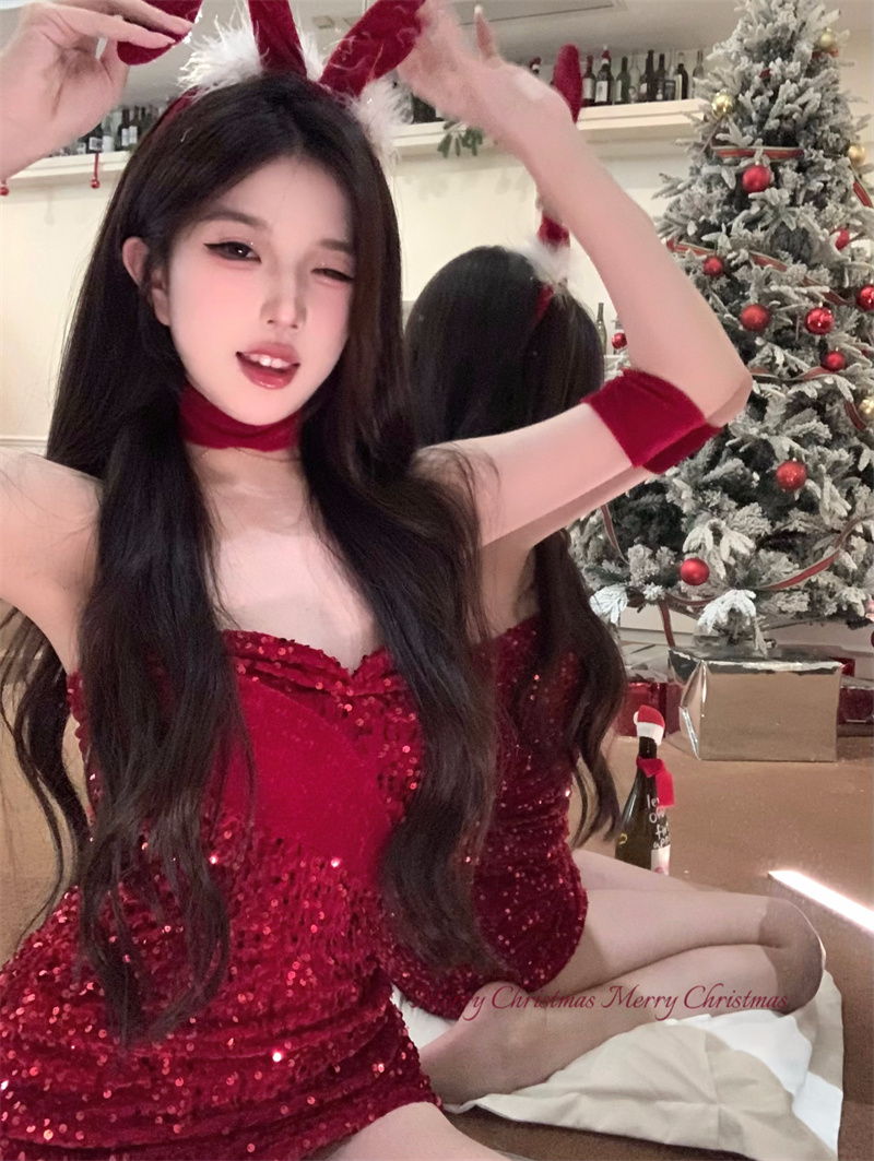 實拍純欲風連衣裙女裝甜辣妹氛圍套裝短裙子性感紅色衣服秋冬