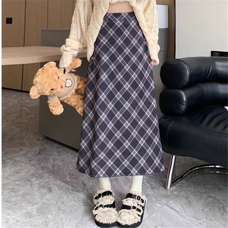 春秋2024新款復古格子包臂裙半身裙女