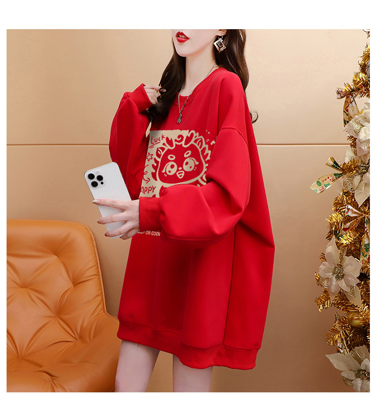 重磅華棉330克/420克龍年本命年新年過年紅色衣服衛衣 情侶寬鬆