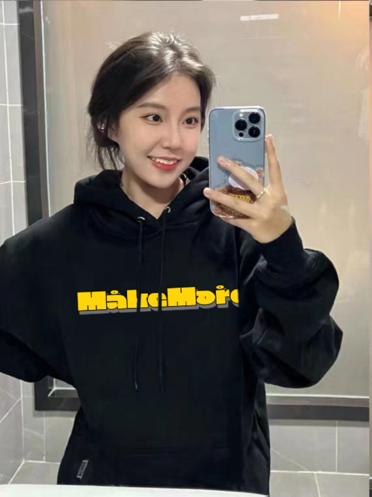 2023新款寬鬆休閒 華棉複合薄款310克/加絨410克秋冬裝衛衣女印花