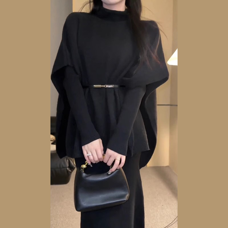 深冬裝搭配一整套高級感毛衣針織連衣裙女2023新款小個子香風套裝