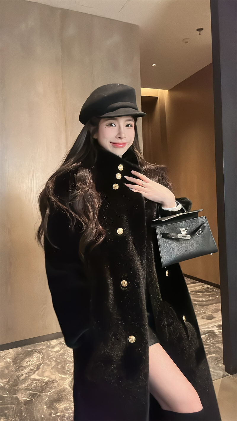 Gray Gray Sees Again High-end Customized Imitation Mink Fur Environmentally Friendly Fur Women's 2023 Autumn and Winter Fur Jacket in the Rich Area