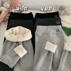Shot High-Waisted Leggings for Outerwear Autumn/Winter Fleece Lined Warm Thigh-high Leggings Slimming Ankle Pants Tight Pants