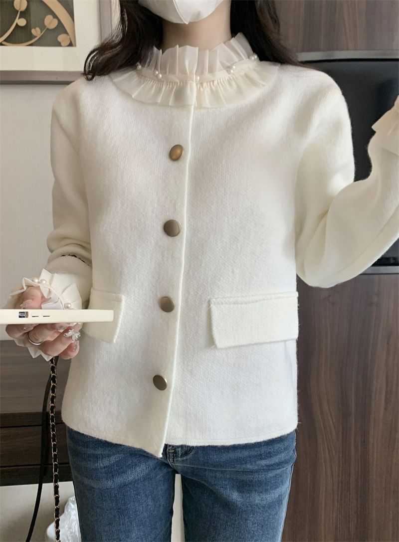 實拍~法式外搭毛衣外套秋冬季女裝高級感寬鬆針織開衫