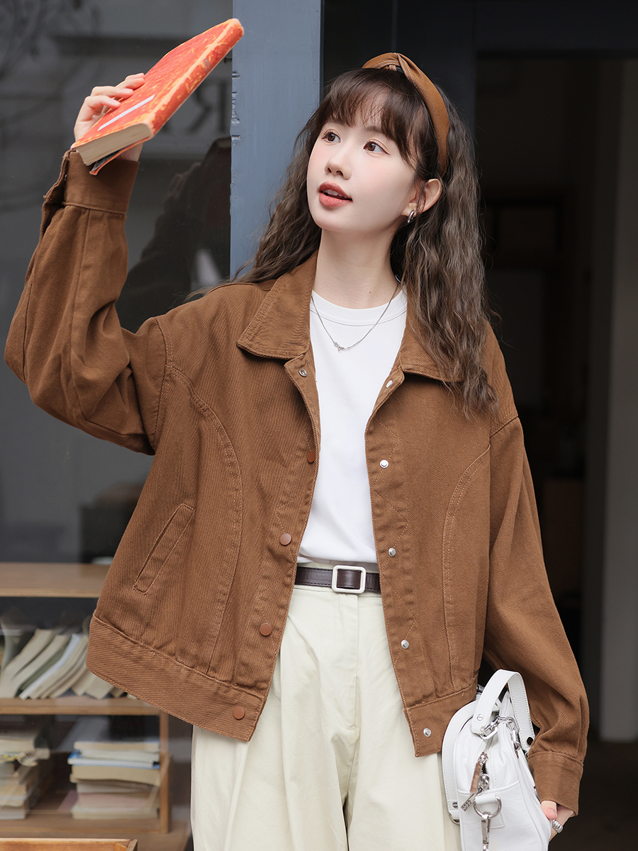 實拍2024春季新款港風寬鬆百搭牛仔外套女牛仔衣上衣