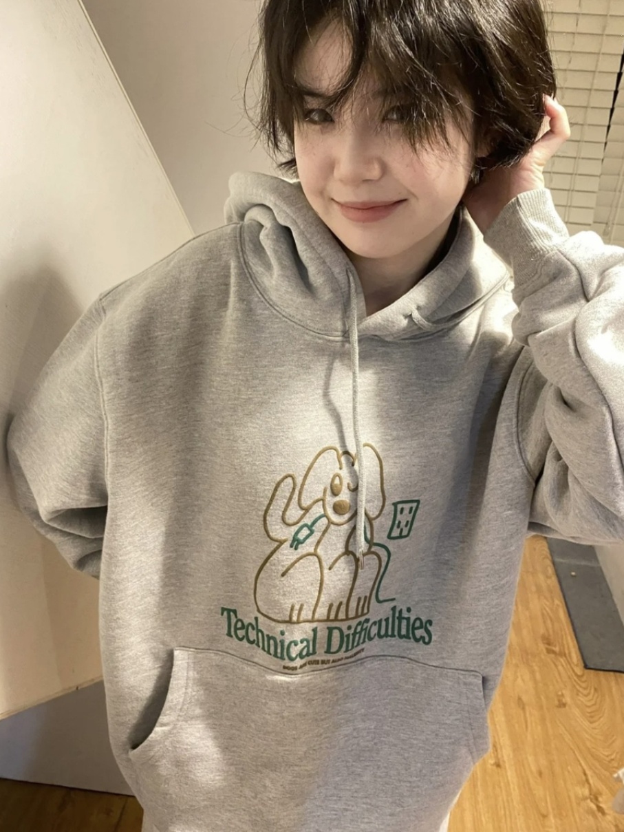 2023年新款時尚 華棉複合薄款310克/加絨410克秋冬裝衛衣女印花