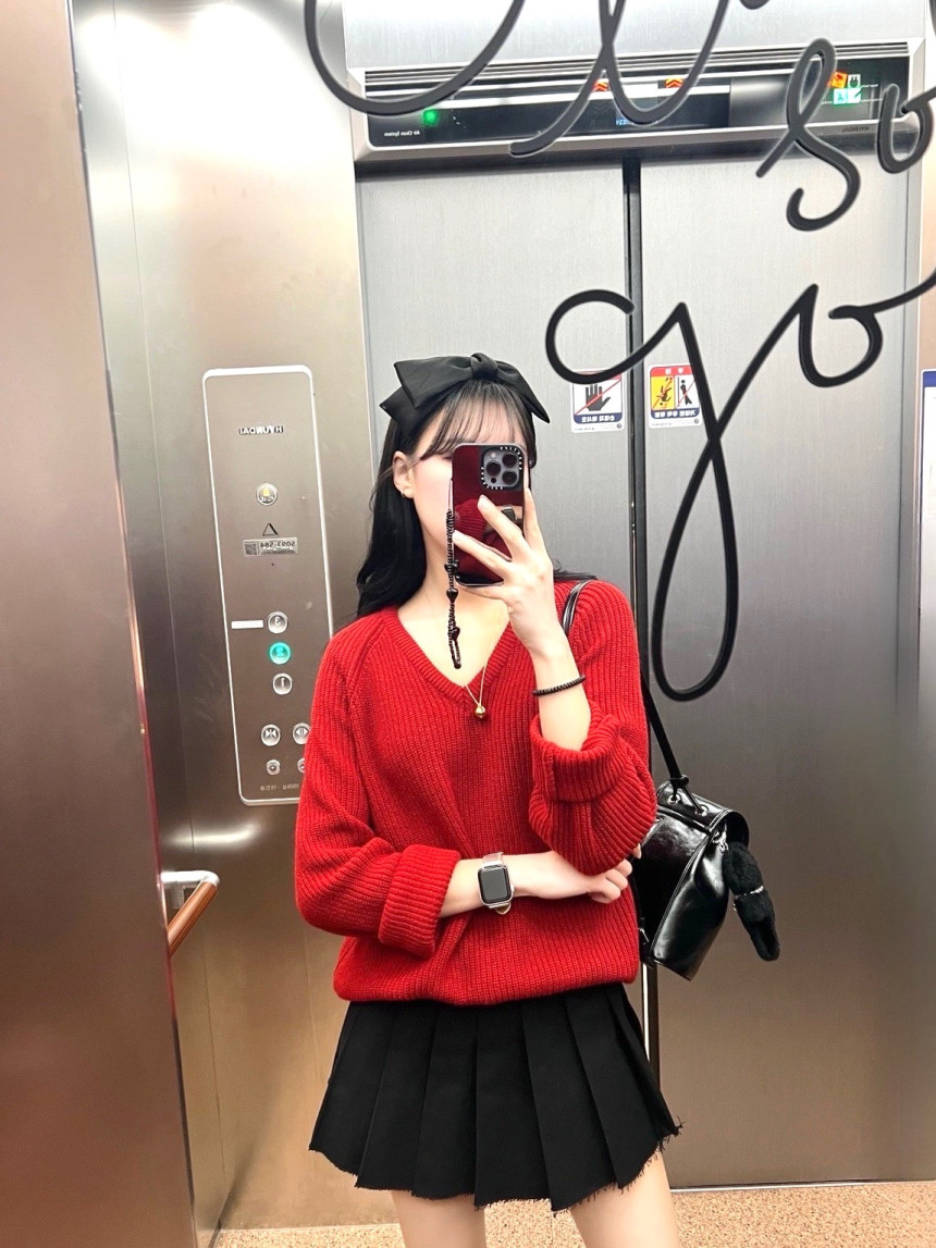 尺碼更新韓國chic新款韓版復古V領寬鬆慵懶長袖毛衣女