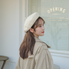 2023 Autumn/Winter Korean Style Student Beret Hat for Women Retro Wool Felt Casual Painter Hat Japanese Blossom Hat Trendy
