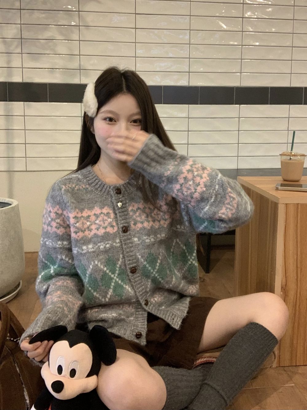 實拍三標齊冬季寬鬆法式慵懶風小個子針織開衫毛衣外套女