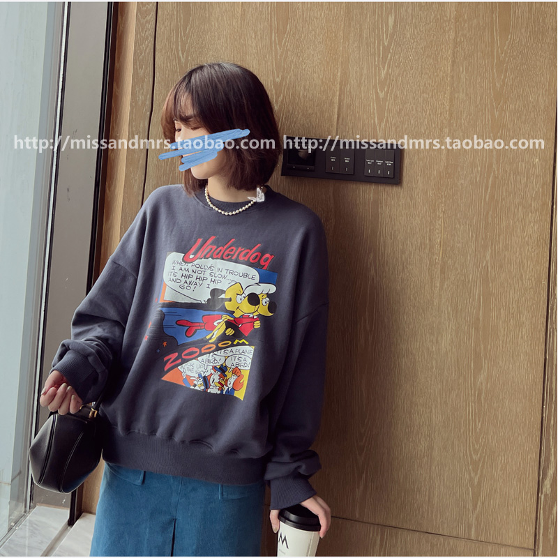 2023新款華棉複合薄款310克/加絨410克 秋冬裝衛衣女印花寬鬆大碼