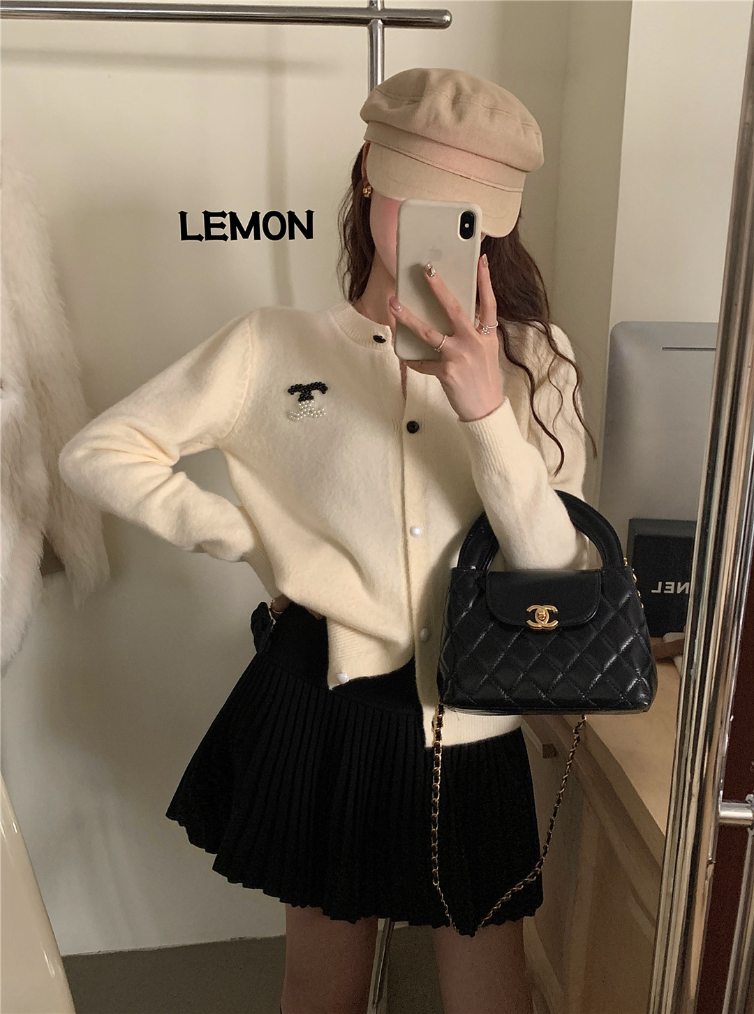 THE LEMON檸檬綠茶小香風針織開衫秋冬氣質減齡百搭軟糯打底毛衣