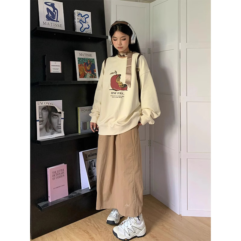 2023新款華棉複合薄款310克/加絨410克 秋冬裝衛衣女印花寬鬆大碼
