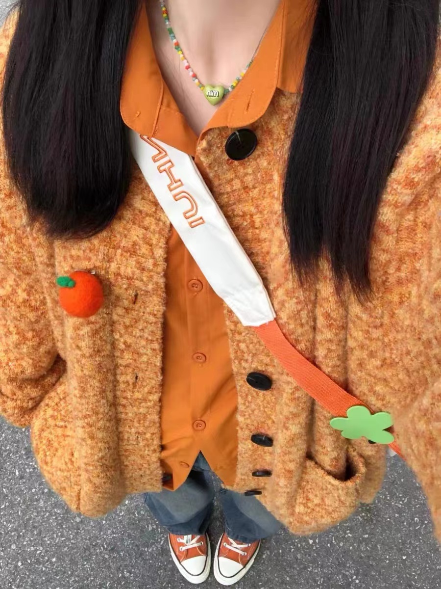 韓系復古圈圈紗慵懶風毛衣外套女秋冬2023年新款厚款針織開衫上衣