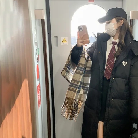 實拍愛心羽絨棉服女冬季韓版寬鬆長款加厚連帽棉衣