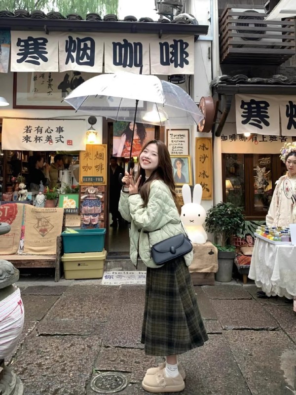 菱格加厚棉衣棉服女冬季高級感超好看羽絨棉襖格子半身裙兩件套裝