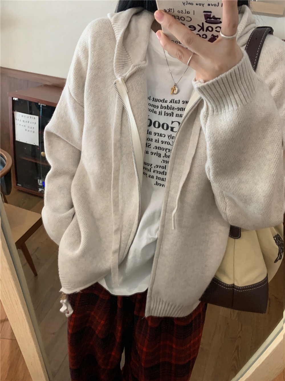 連帽開衫衛衣女2023新款秋冬季毛衣小個子拉鏈針織外套春秋款
