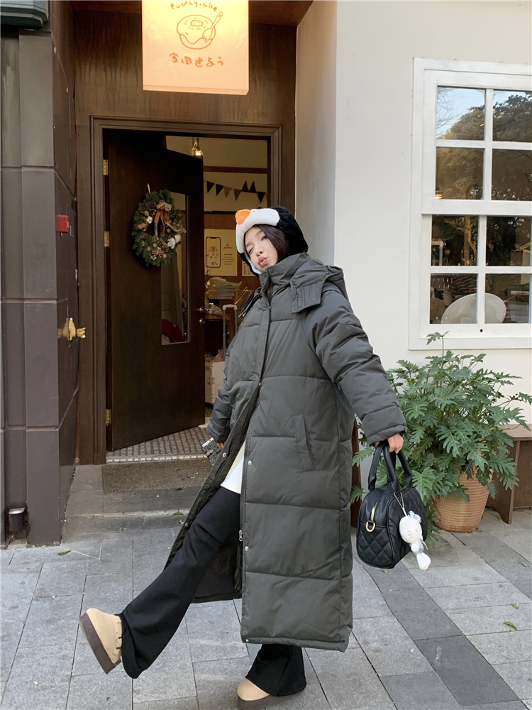 實拍~棉服女冬季新款2023高級感韓系中長款過膝見後棉襖外套