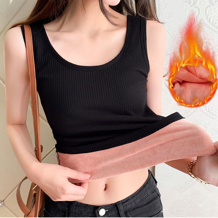 保暖背心女士加絨加厚秋衣女2023新款內穿秋冬季緊身打底上衣Aser