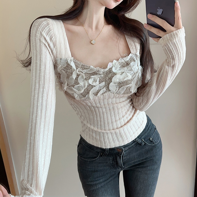 實拍 復古古早味宮廷感胸前立體提花褶皺女上