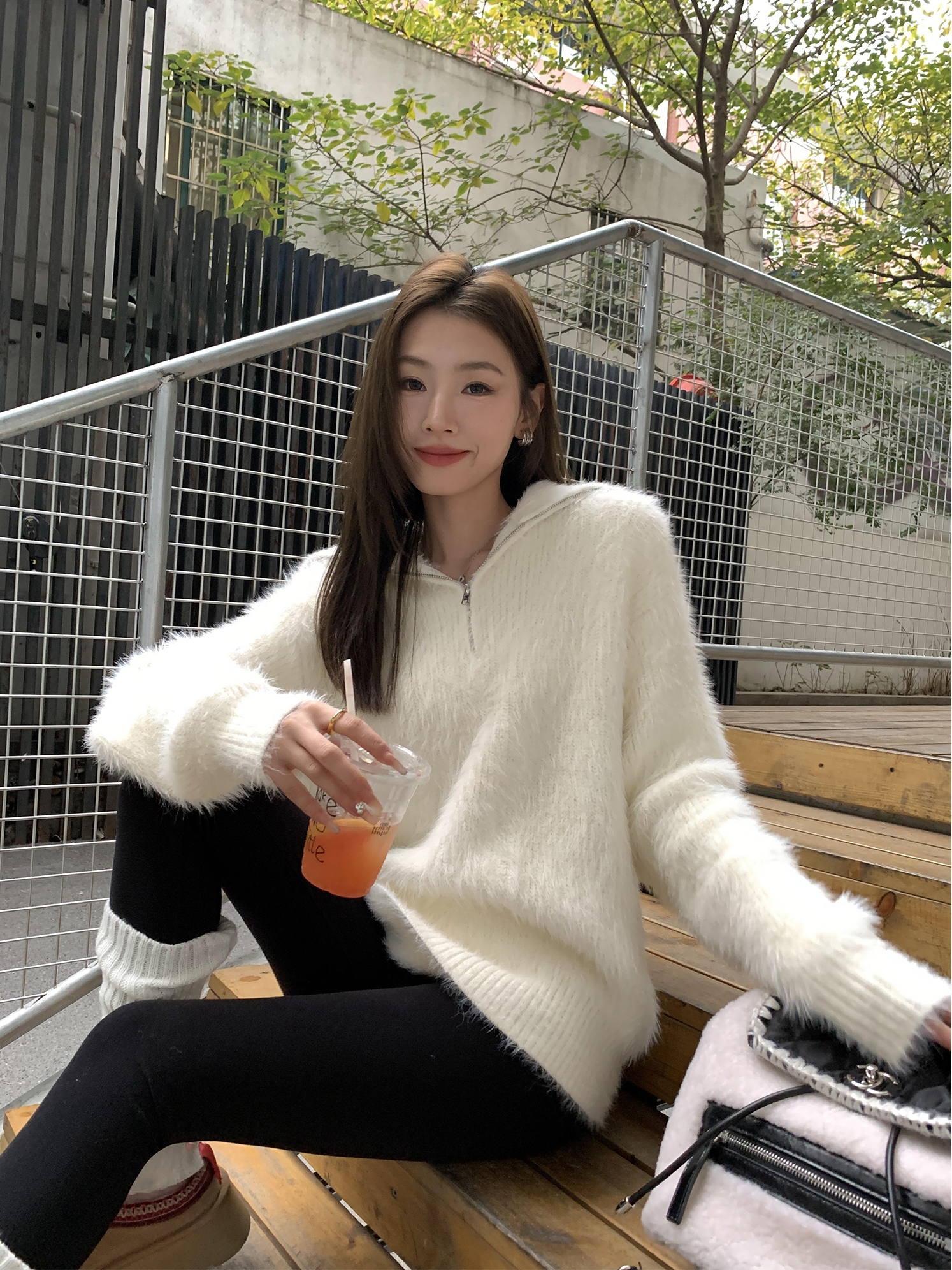 慵懶風軟糯毛衣女冬季新款仿貂毛加厚高領針織衫上衣寬鬆長袖