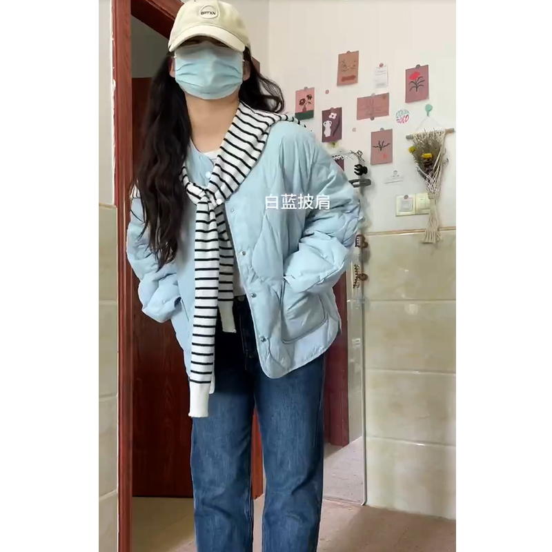 有內里菱格羽絨棉服女秋冬輕薄麵包服外套棉衣女