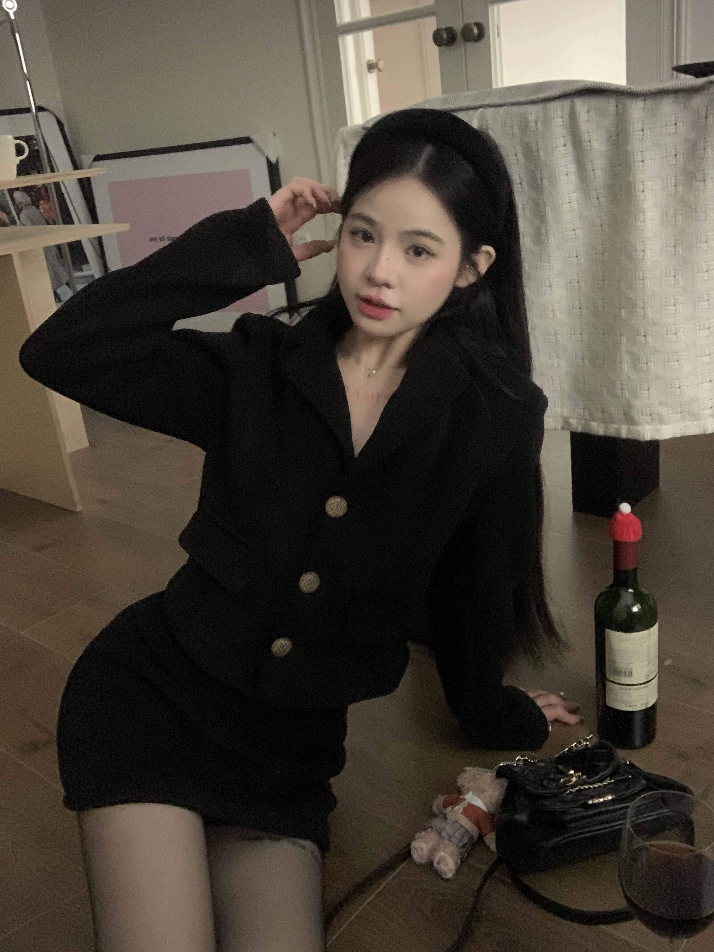 Actual shot ~ Winter small fragrance suit for women, fashionable and high-end suit jacket, temperament and age-reducing skirt two-piece set