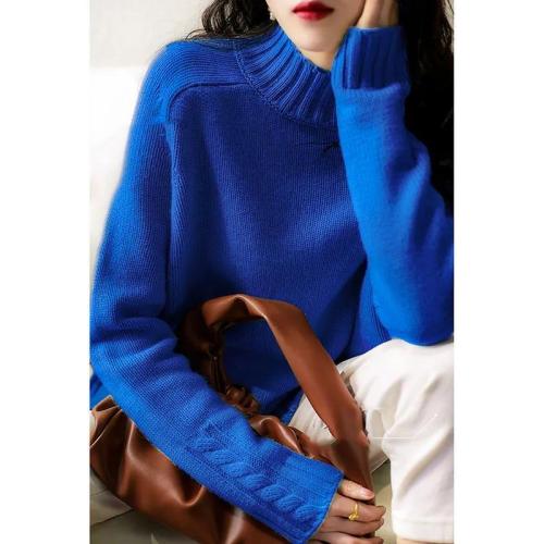 Golden ratio cashmere/wool pampering slimming stick knitted sweater