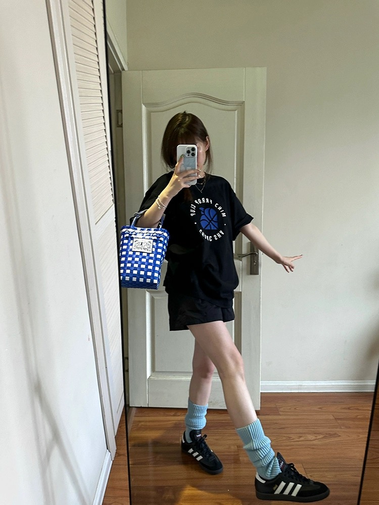官圖 重磅/精梳純棉 後包領 有縫邊 S-XXXL 夏裝短袖T恤女