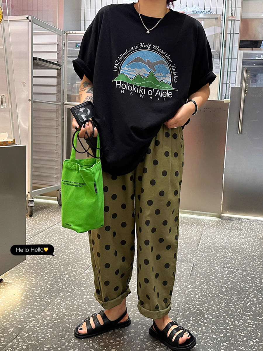 官圖 重磅/精梳純棉 後包領 有縫邊 S-XXXL 夏裝短袖T恤女