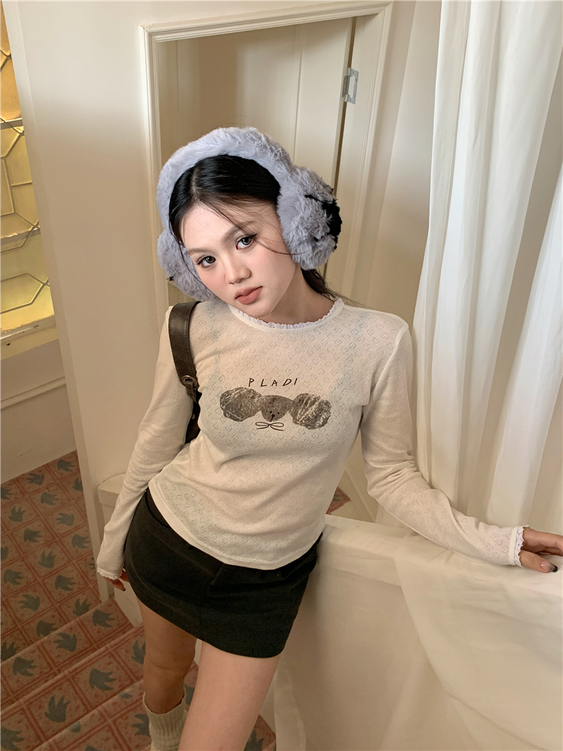 Real shot of cute puppy tee with heart-felt psychological inner T-shirt