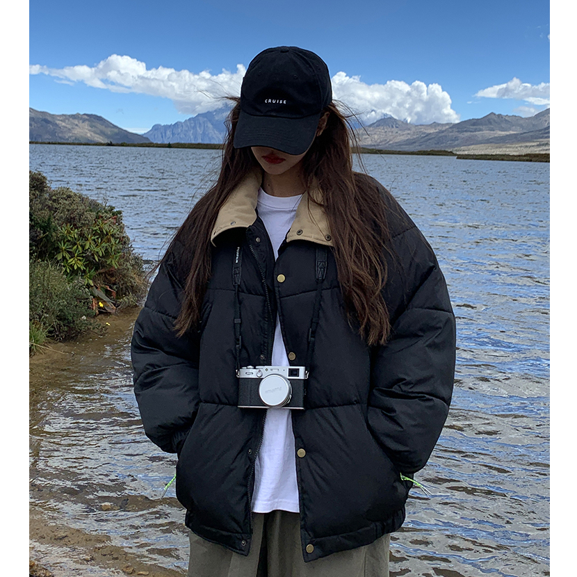 Down jacket for women in winter 2023 new Korean style oversize small people's cotton-padded jacket and coat