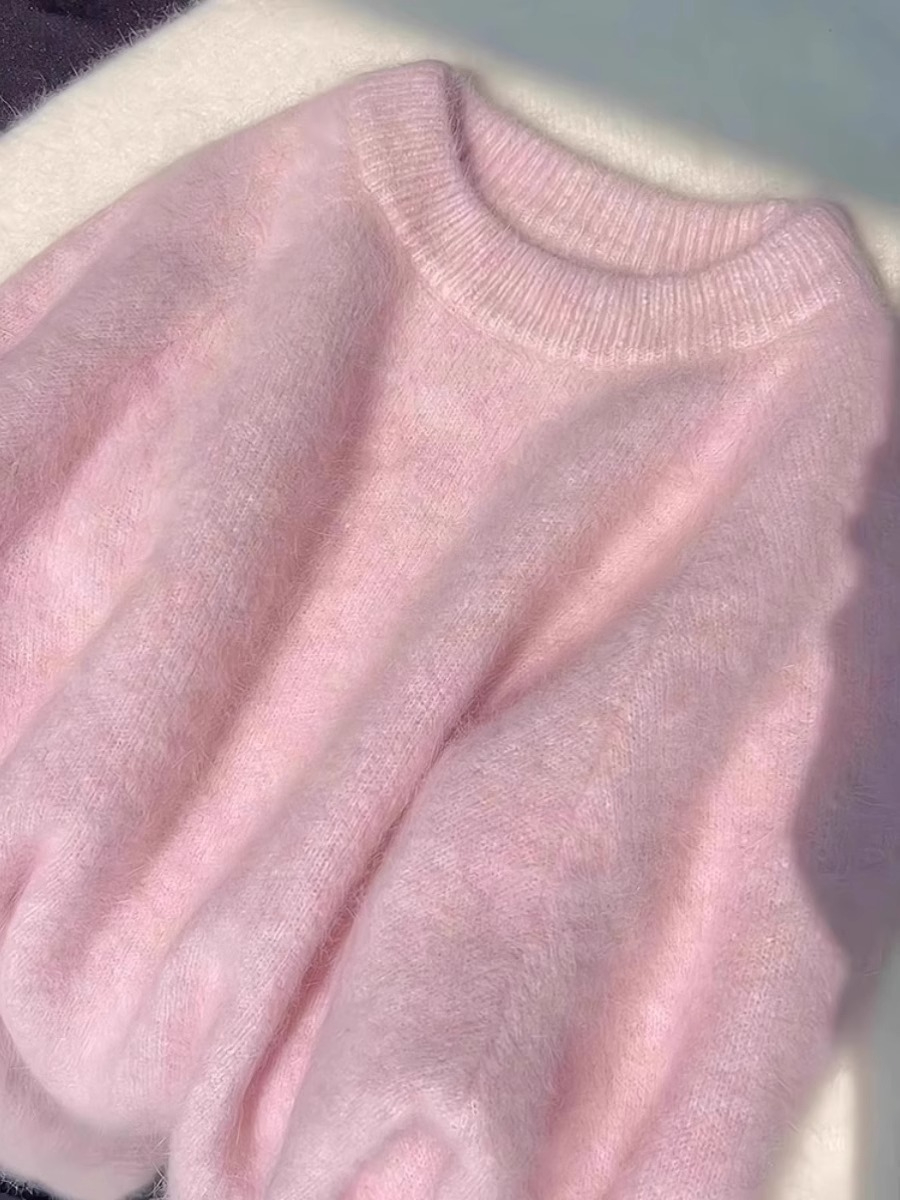 Sheep wool 2024 autumn and winter new style soft and waxy lazy bottoming sweater top for inner wear and outer wear