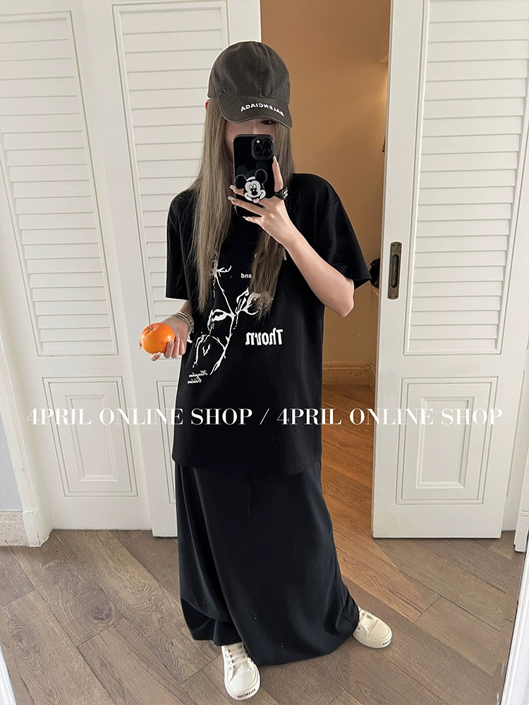 官圖 重磅/精梳純棉 後包領 有縫邊 S-XXXL 夏裝短袖T恤女
