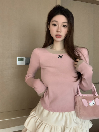 Actual shot of short sweater for women in autumn and winter, new style, lazy style, high-end, super nice, with pullover sweater inside