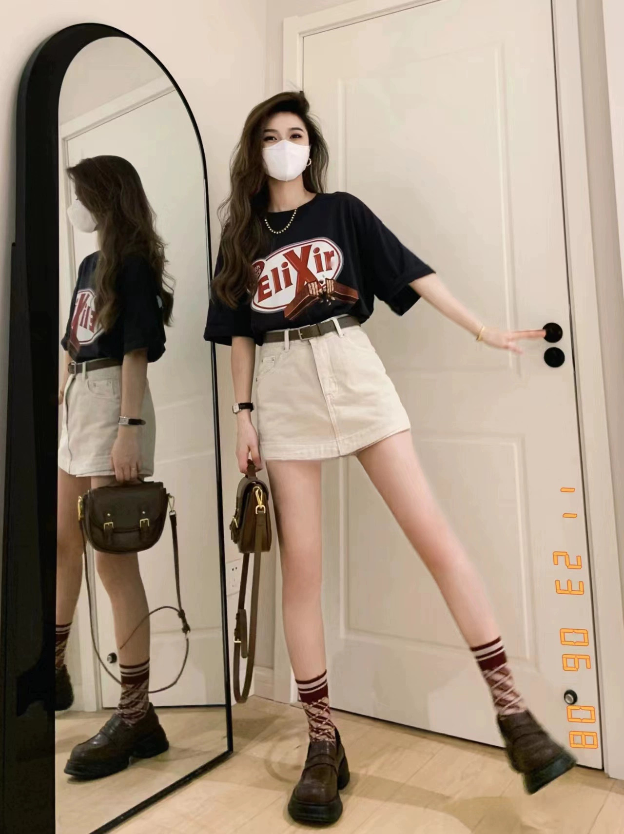 官圖 重磅/精梳純棉 後包領 有縫邊 S-XXXL 夏裝短袖T恤女