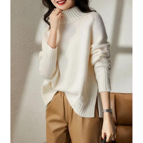 Golden ratio cashmere/wool pampering slimming stick knitted sweater