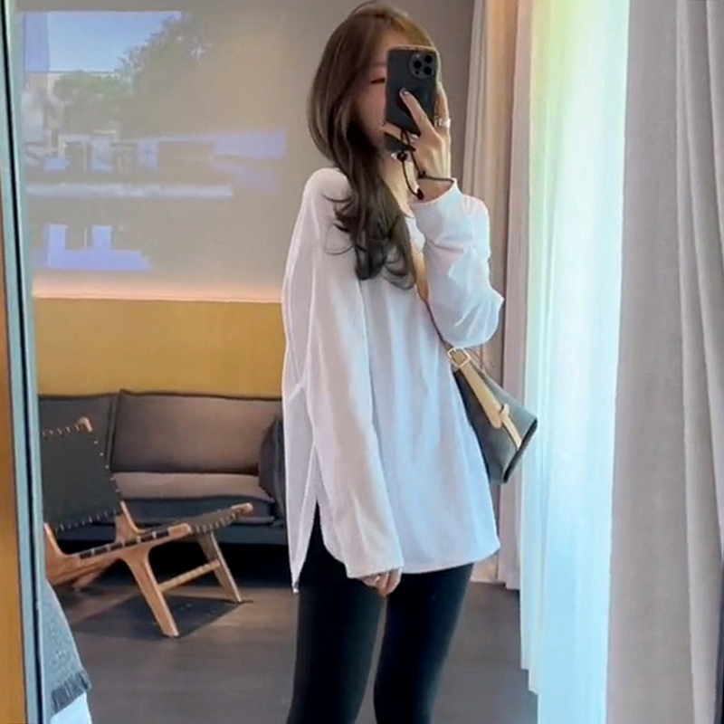 Plus size autumn and winter sweet and cool hottie commuting skin-friendly half-turtle collar bottoming shirt long-sleeved T-shirt women's inner wear