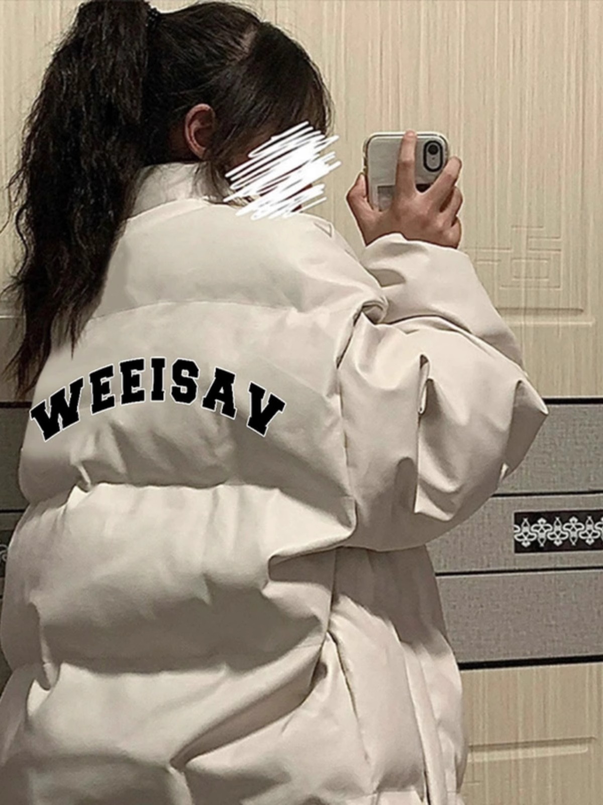 High-quality PU leather cotton jacket with hand-stuffed cotton and thickened winter new style loose printed cotton jacket for women